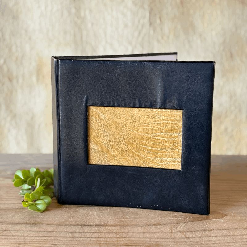 Photo album w/ostrich inlay toffee