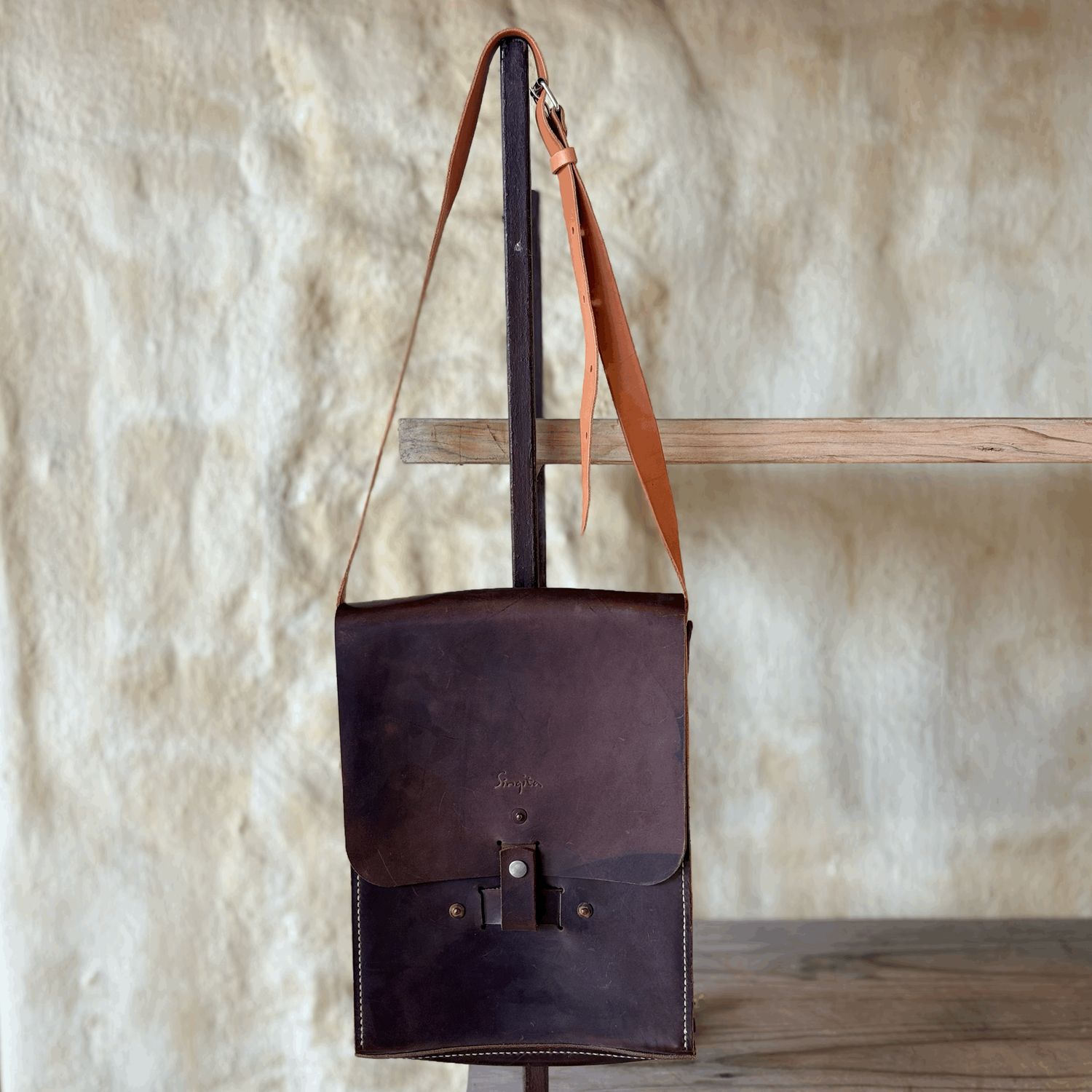 Bag Leather Satchel A4 Deep Brown
