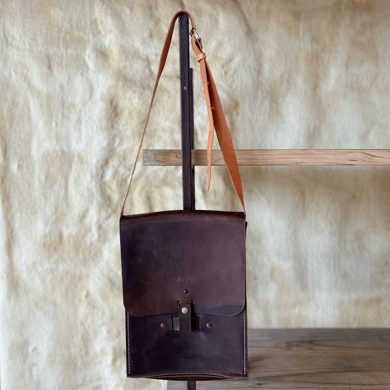 Bag Leather Satchel A4 Deep Brown