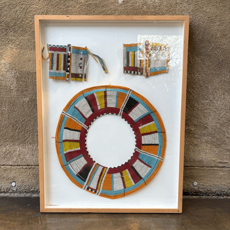 Necklace Beaded Collage Framed - With Collectable Zulu Beadwork
