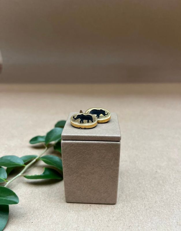 Cufflinks 9Ct Stone Obsidion