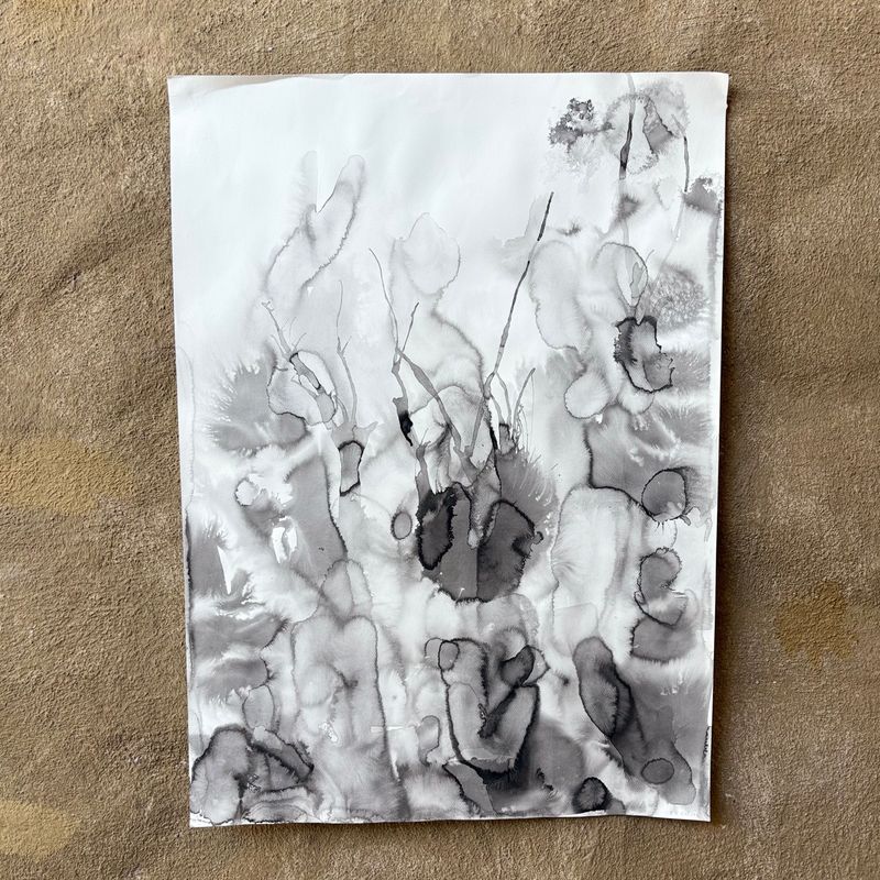 Print Unframed Lebombo Inspired Ink Dark