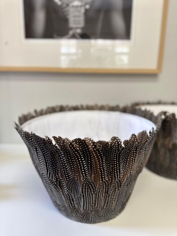 Shade Lamp Guinea Fowl Feathers