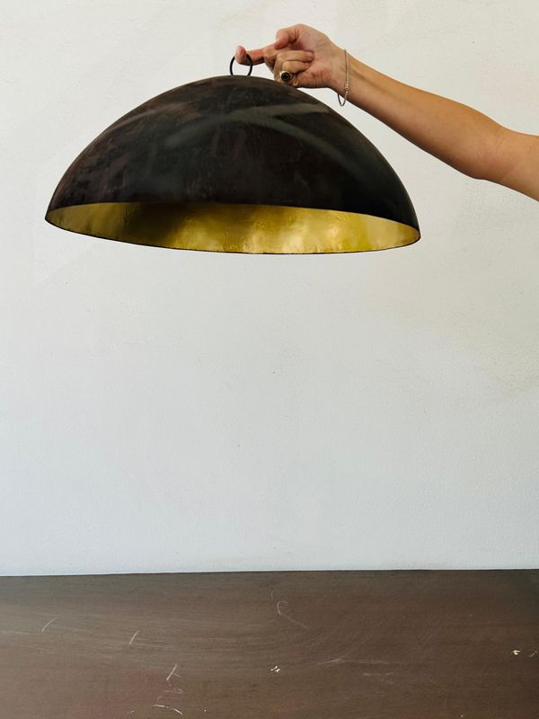 Light hanging dome antique brass