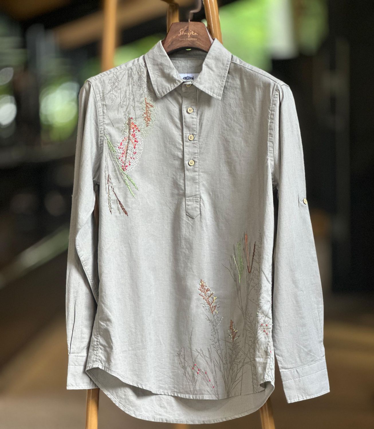 Shirt Linen Bana Emb Men
