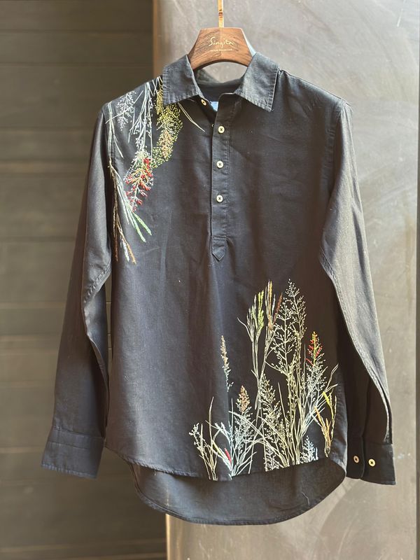 Shirt Linen Bana Emb Men