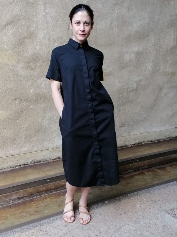 Pleated Cotton Dress