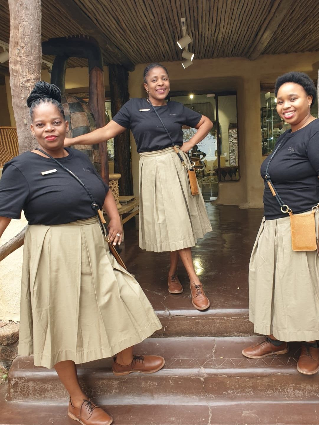 Skirt Box Pleat Lds Khaki
