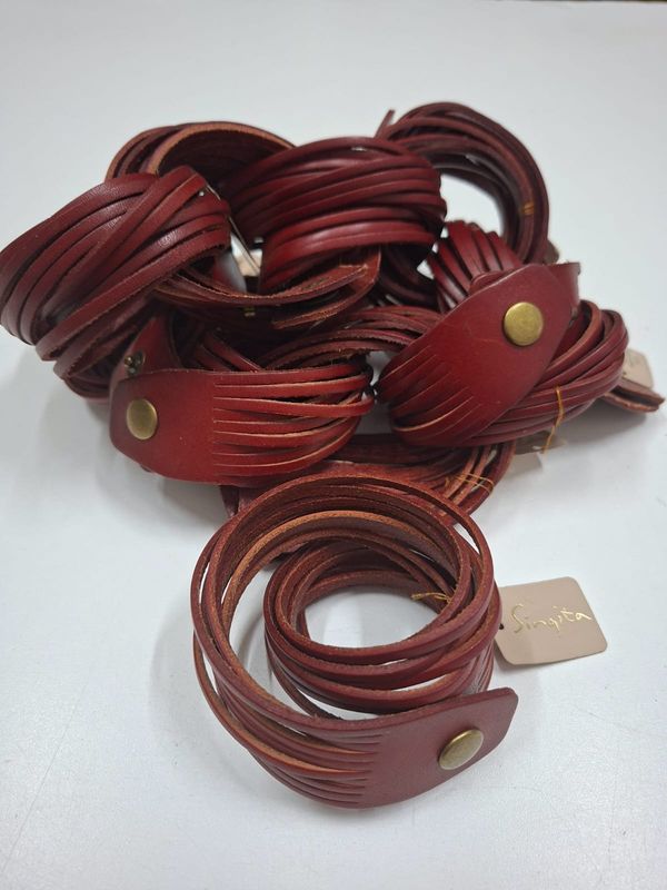 Bracelet Leather Wide Multi Strap
