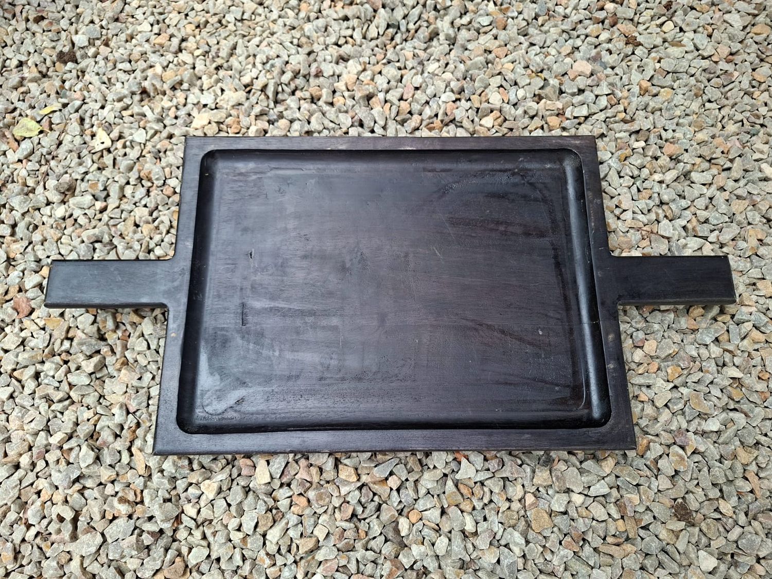 Tray Dark Wood Handles