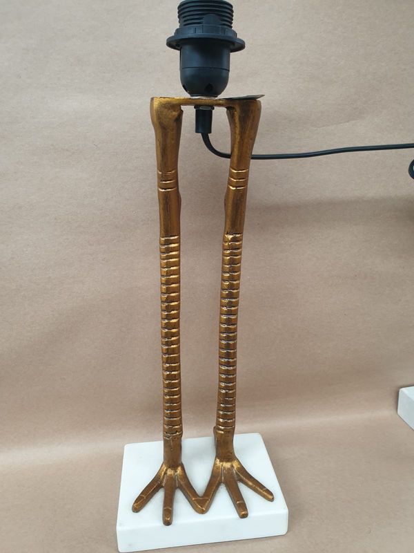 Lamp Crane Legs Gold &amp; White