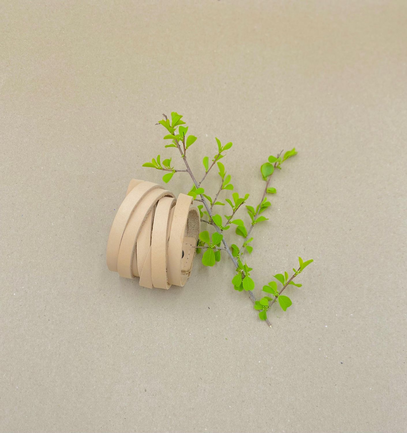 Napkin Ring Lthr Natural