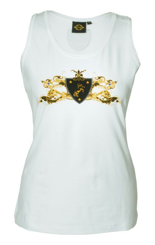 Über 75 % Rabatt!! Damen Top mit Aufdruck und Working Equitation Emblem auf der Rückseite aus der Jutta Gaul Kollektion! Bisher 29,90 €, jetzt 7,40 € Über 75 % Rabatt!! Damen Top mit Aufdruck und Working Equitation Emblem auf der Rückseite aus der Jutta Gaul Kollektion! Bisher 29,90 €, jetzt 7,40 €