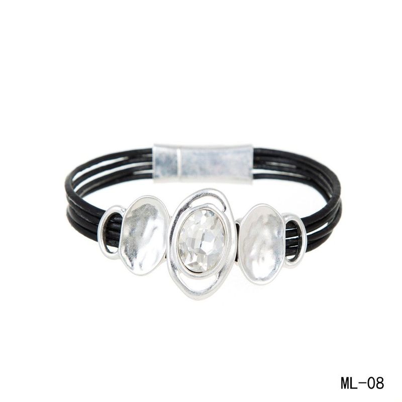 Armband Kristall schwarz/ 1-Reihig mit großem Strass-Stein Armband Kristall schwarz/ 1-Reihig mit großem Strass-Stein