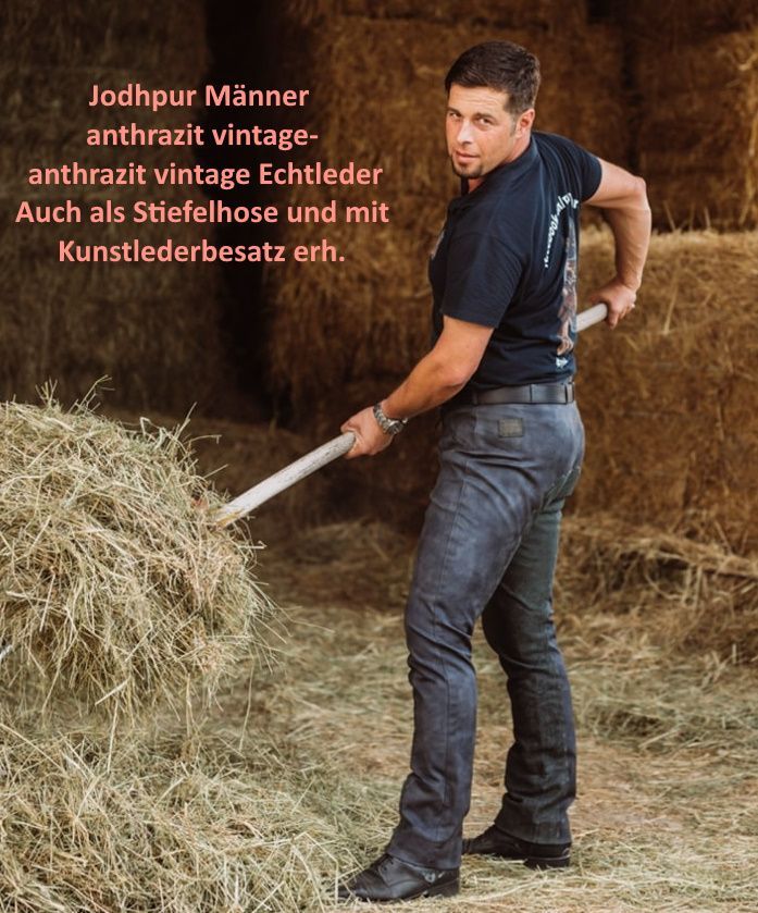 Herren Stiefel- oder- Jodhpur- Reithose aus hochwertigem, strapazierfähigem und bielastischem Baumwollstoff mit Echtleder- oder Kunstlederbesatz, in versch. Varianten und Farben ind. gestalten!