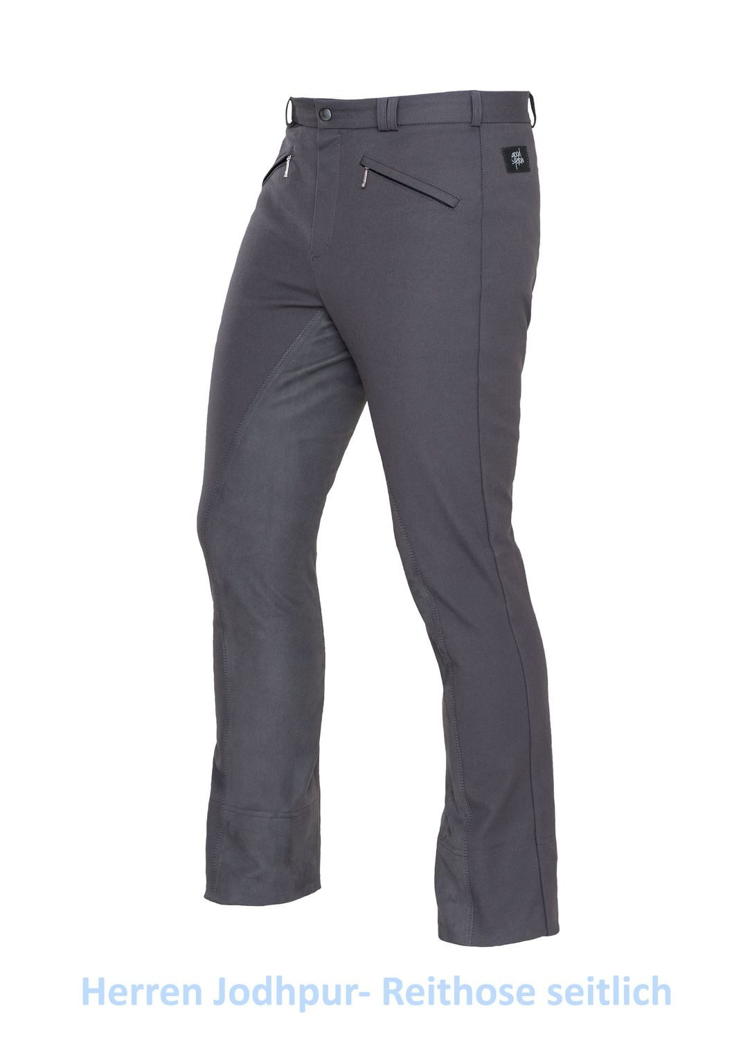 Herren- Winter- Jodhpur oder Stiefel- Reithose (auch Bundfalte) aus bielastischem Softshell- Stoff mit Echt- oder Kunstlederbesatz, in versch. Varianten und Farben ind. gestalten!