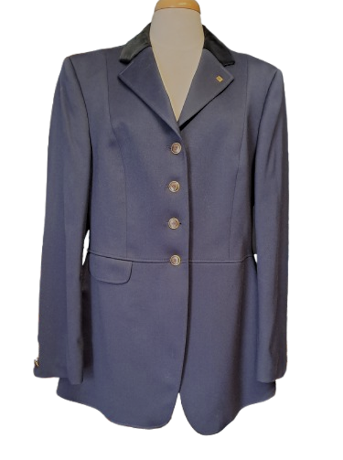 Eurostar Damen- Reit- Jacket  aus Schurwolle; marine mit schwarzem Samtkragen in Größe 88 (entspricht Gr. 44 in lang)