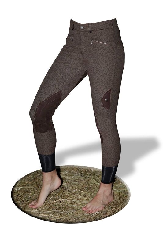 Über 23% RABATT!! Hüft -Stiefelreithose  in Leoparden- Optik und Patches- Besatz in Echtleder mit Strumpfabschluß; Regulärer Preis 235.- Euro; Jetzt