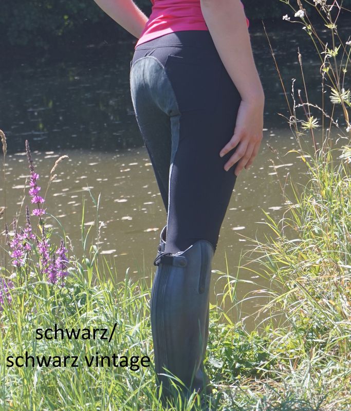 Ihre Stiefel- Reithose aus hochwertigem, strapazierfähigem und bielastischen Mikrofaserstoff mit Echt- oder Kunstleder- Besatz, in verschiedenen Varianten, Farben und Bundformen individuell gestalten!