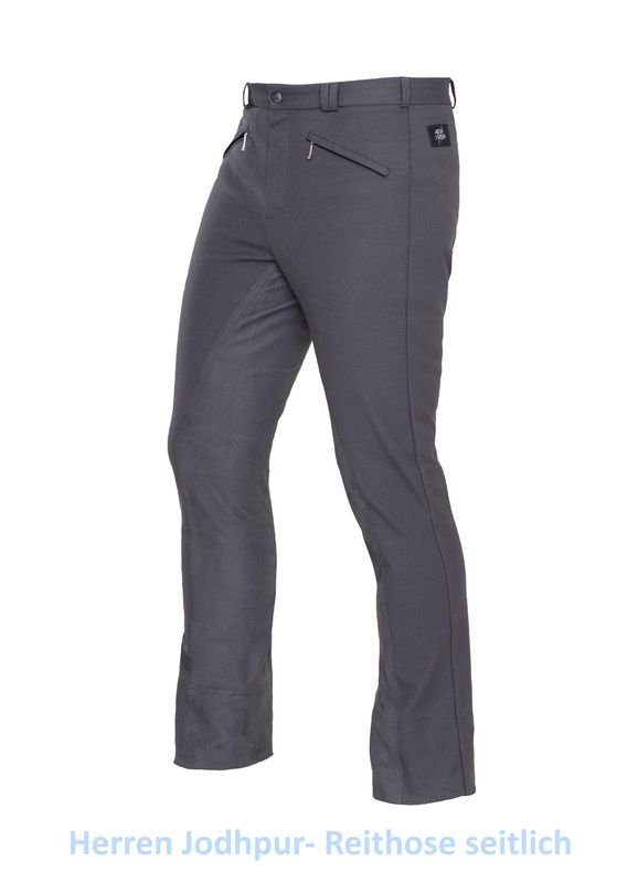 Herren- Jodhpur oder Stiefel- Reithose aus hochwertigem, strapazierfähigem und bielastischem Mikrofaser-Stoff mit Echt- oder- Kunstlederbesatz, in versch. Varianten und Farben ind. gestalten!
