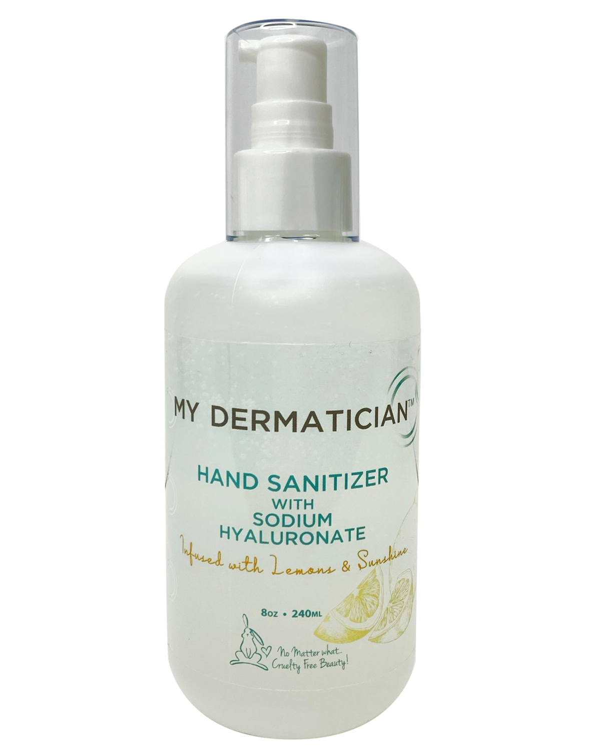My Dermatician Hand Sanitizer 8oz infused with Lemons and Sunshine