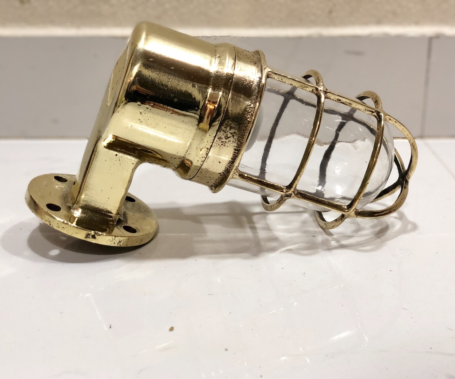 1970 German Industrial Cast 90 Degree Wall Light
