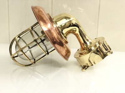 Nautical Deck Wall Light with Copper Shade Cap
