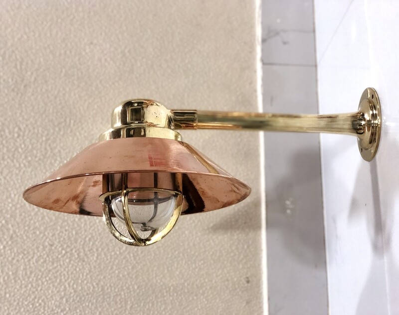 Antique Industrial Sconce Light with Copper Shade