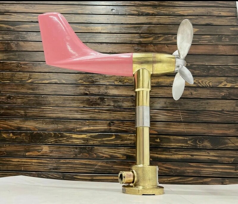 Original Refurbished Nautical Antique Brass Metal Fibre Body Ship Anemometer