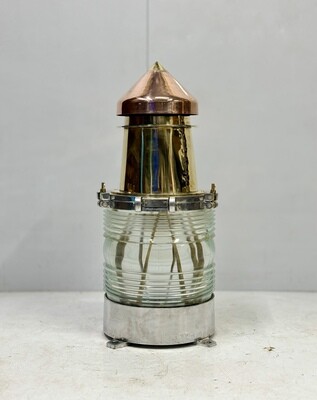 Marine Vintage Ship Salvage Aluminium Brass &amp; Copper Old Electric Lamp - Big