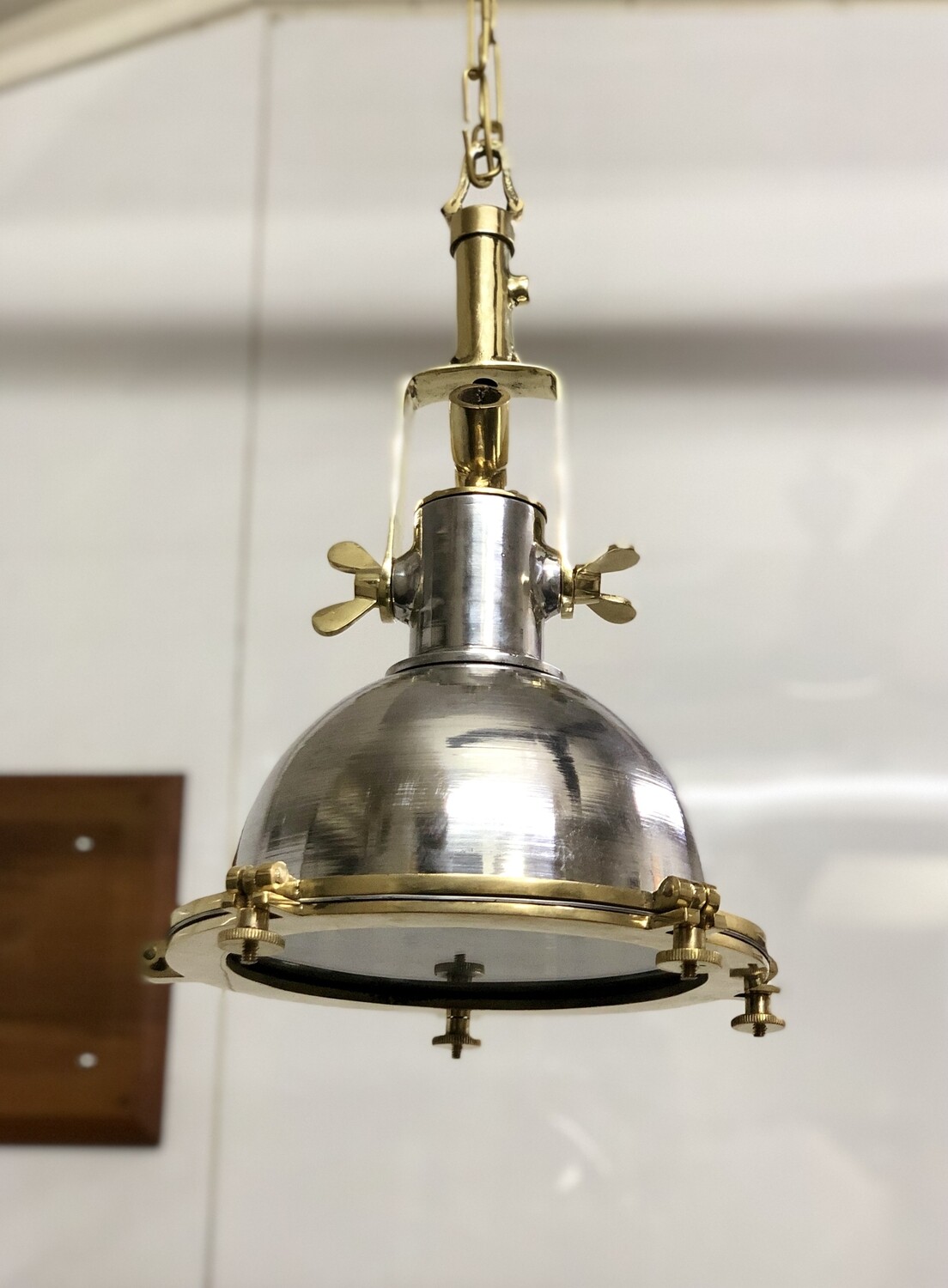 Industrial Antique Ceiling Decoration Marine Pendant Light - Aluminum &amp; Brass Metal