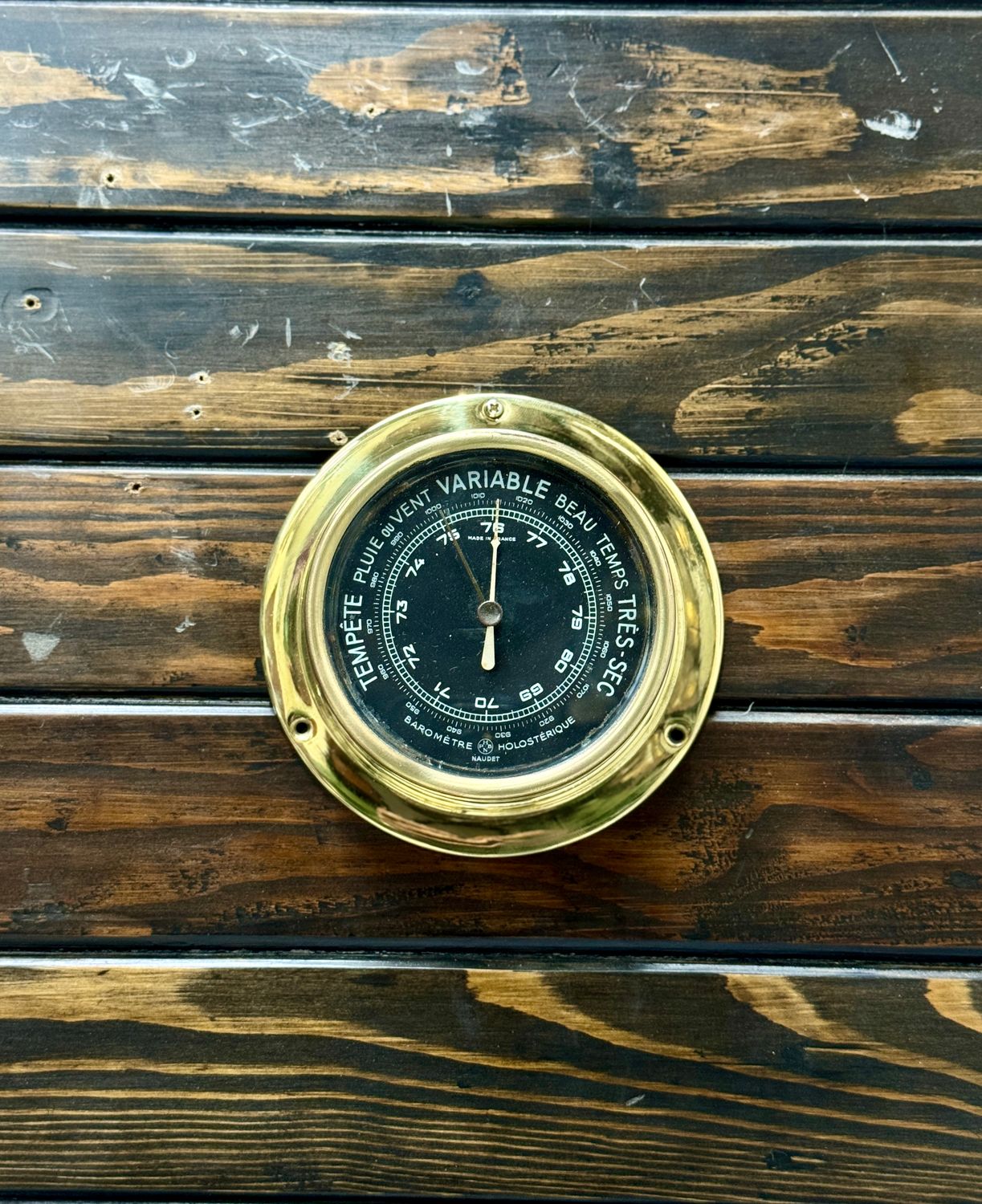 France made Rustic &amp; Primitive Marine Instrument Barometre Naudet Holosterique