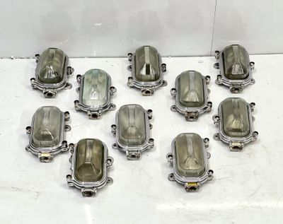 Home Ceiling Design Vintage Aluminum Metal Oval Bulkhead Cover Light Fixture Lot of 15