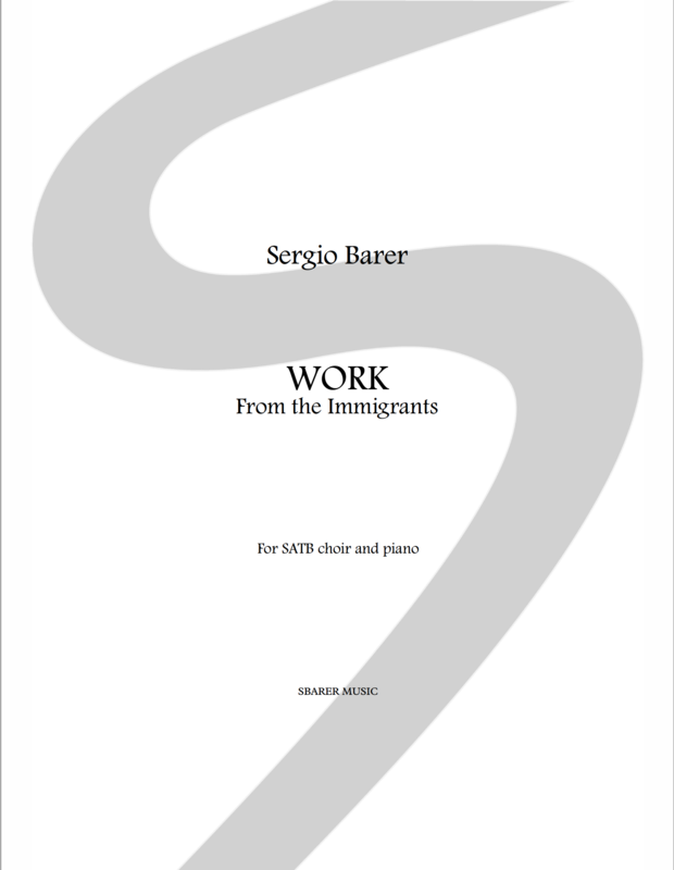 The Immigrants:  Work, for SATB choir and piano - Sheet music download