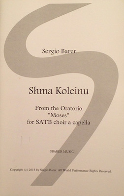 Shma Koleinu (O, Hear our Voices!) for SATB choir a capella - Sheet music download