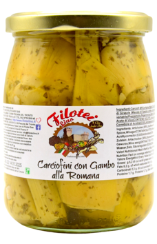 CARCIOFI CON GAMBO ALLA ROMANA - 530 GR