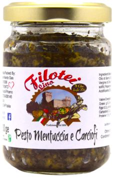 PESTO MENTUCCIA E CARCIOFI CON OLIO EVO-130GR