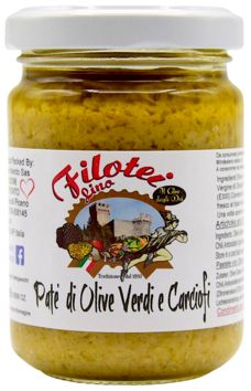 PATE' DI OLIVE VERDI E CARCIOFI CON OLIO EVO - 130GR