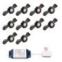 Veranda Inbouwspot PALS zwart, warm wit set, Aantal: 10 stuks