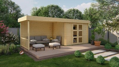 Blokhut - Tuinhuis 28mm Maja met overkapping