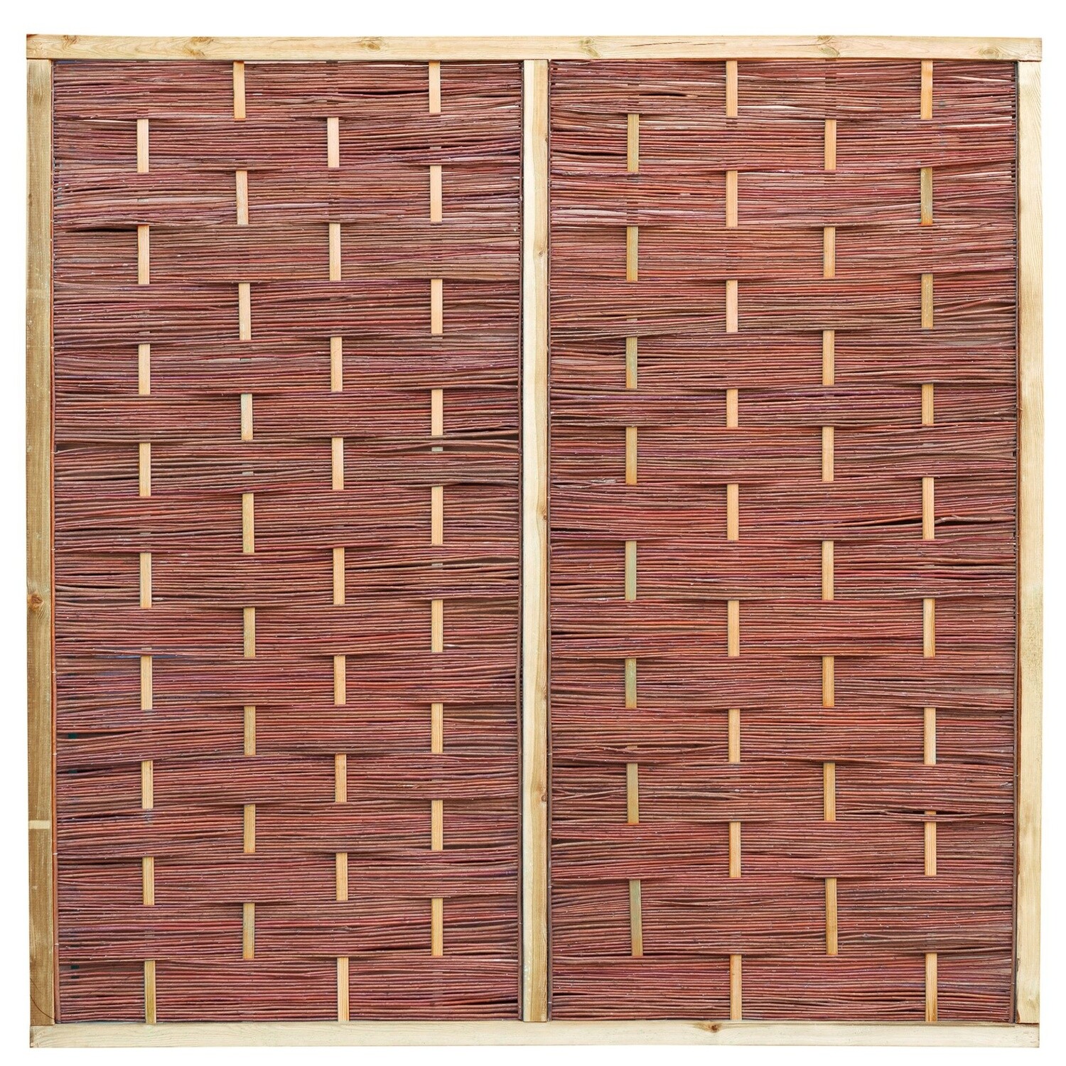 Wilgenteenscherm + houten lijst, Size: H180xB180cm