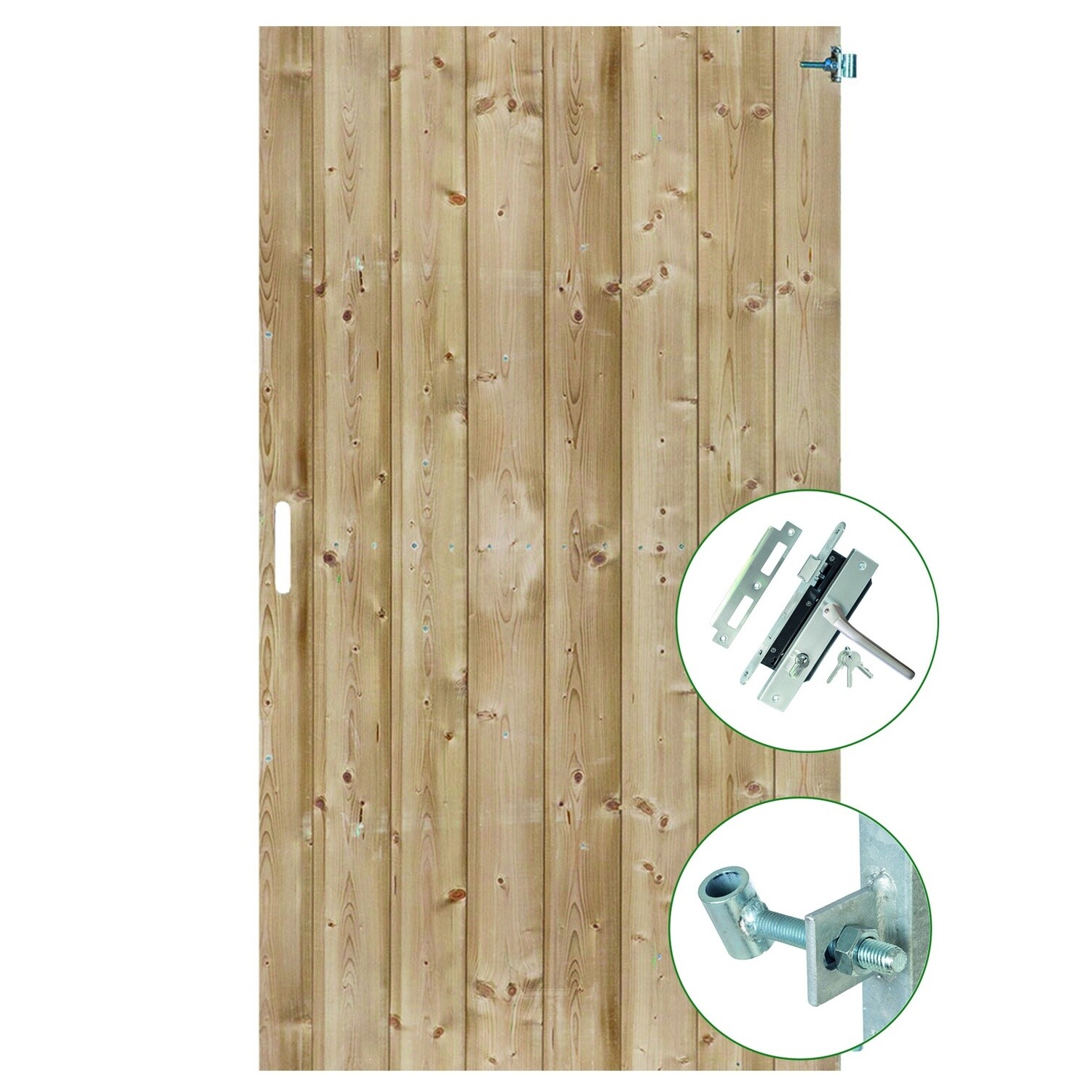 Schoorl 200x100cm met rvs inbouwslotset