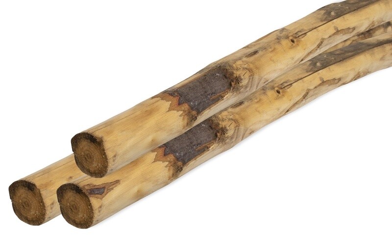 Ronde paal tamme kastanjehout geschild, # 6/8 x 180 cm.