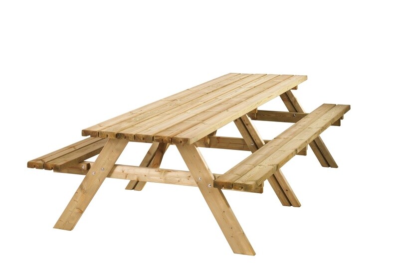 Picknicktafel Lange Jan, 42 mm dik, bladmaat 300 x 70 cm.