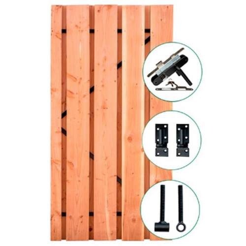 Privacy Meckelenburg + rvs slot 195x90cm zwart beslag