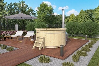 Hottub met externe aluminium kachel