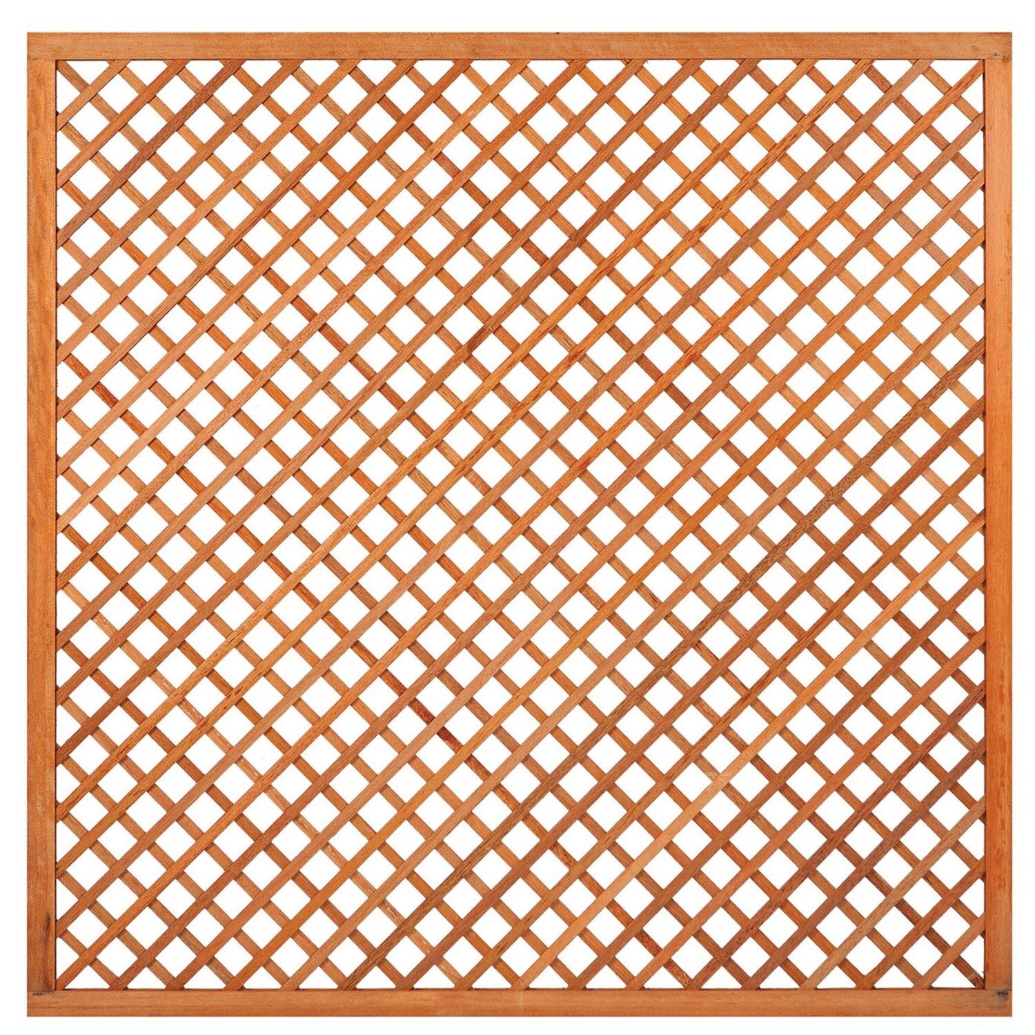 Trellis diagonaal Hardhout, Size: H180xB180cm glad geschaafd