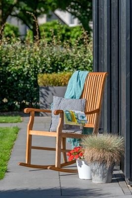Hardhouten meubelen Teak schommelstoel   Afmeting: L117xB89xH93cm