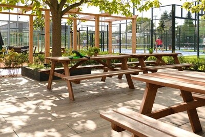 Hardhouten picknicktafel Economy  Dikte: 30mm Afmeting: L160xB150xH75cm