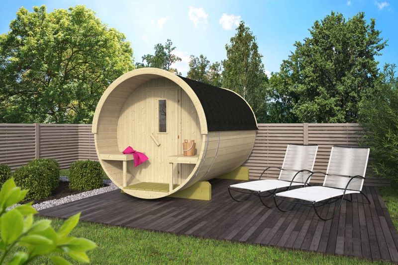 Saunabarrel vurenhout 300cm